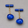 Vintage Cufflinks - Lapis Lazuli Gold Cufflinks by Marie E. Betteley