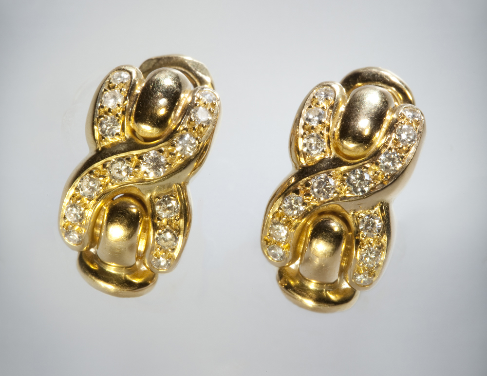 Earrings France Louis Feraud Bijoux Paris Crystals Clip On Runway