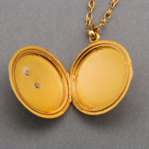 19th Century French Gold Locket and Chain