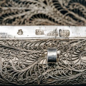 1858 Russian Silver Filigree Box