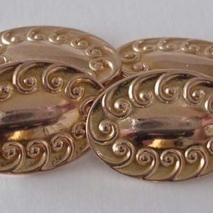 1920s Art Nouveau Double-Sided Gold Cufflinks