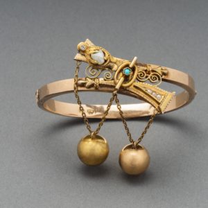 Russian Two-Color Gold Pearl Bracelet by Mikhailov, circa 1870