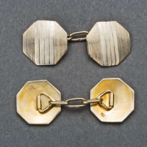 French Art Deco Gold Cufflinks, 1930s