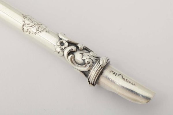 1890s Russian Fabergé Silver Dip Pen, St. Petersburg