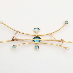 Maurice Brault Pearl Gold Brooch
