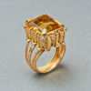 French Citrine Gold Ring, 20th century
