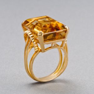 English Citrine Gold Ring