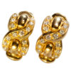 French Louis Feraud Diamond Gold Earrings