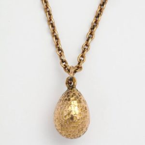 Rare Russian Textured Gold and Star Sapphire Egg Pendant, circa 1900