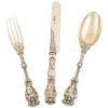 English Silver Gilt Knife Fork and Spoon by Hunt & Roskell, 1897