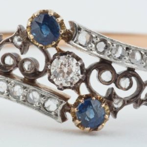 French Tiara Sapphire and Diamond Bracelet