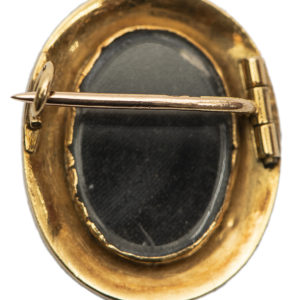Rare French Enameled Gold M Pin, 19th century
