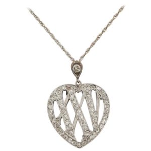 1910 Edwardian Diamond Gold Platinum 25th Anniversary Necklace