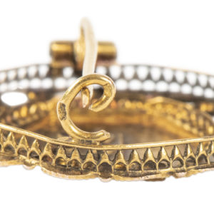 French Gold Circular Pin, 19th century