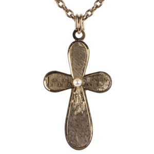 Early Russian Gold Cross Pendant, Moscow, 1860s
