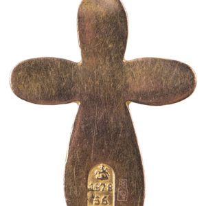 Rare Russian Gold Pendant Cross, 1878