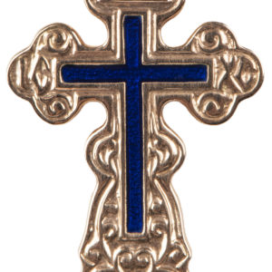 Russian Gold and Enameled Cross Pendant from St. Petersburg