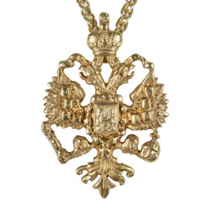 Modern Russian Romanov Eagle Pendant on Chain by Marie Betteley