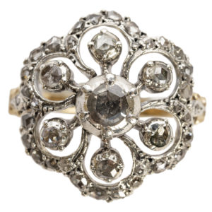 Dutch Rose Diamond Floral Ring, 19th Century