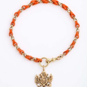Russian Coral Gold Link Bracelet, circa 1890