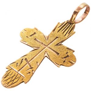 Small Russian Gold Cross Pendant, circa 1900