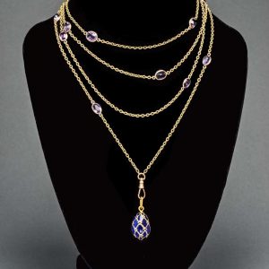 Victorian Amethyst Gold Necklace, Late 19th Century